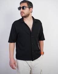 تصویر پیراهن آسیتن کوتاه مردانه مراکشی یقه انگلیسی 