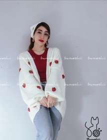 تصویر ژاکت توت فرنگی طرح ۲ سایز ۳۶ و ۳۸ 