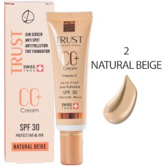 تصویر سی سی کرم پلاس تراست شماره 2 بژ طبیعی 30 میل CC Cream Plus Trust No.2 Natural Beige SPF30