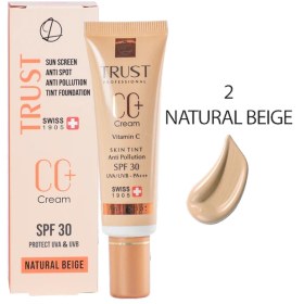 تصویر سی سی کرم پلاس تراست شماره 2 بژ طبیعی 30 میل CC Cream Plus Trust No.2 Natural Beige SPF30