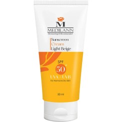 تصویر کرم ضد آفتاب رنگی فاقد چربی SPF50 مدیلن 