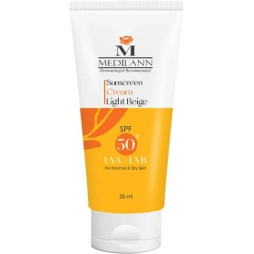 تصویر کرم ضد آفتاب رنگی فاقد چربی SPF50 مدیلن 