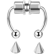 تصویر پیرسینگ بینی مگنتی استیل طرح اسمایل مدل 12309 