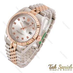 تصویر ساعت مردانه رولکس دیت جاست رزگلد سیلور Rolex-3635-G 