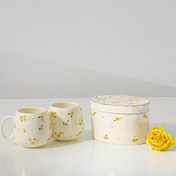 تصویر ماگ و ظرف بیضی درب دار شکلات خوری سرامیکی طرح آبان