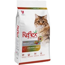 تصویر غذای خشک گربه رفلکس مولتی کالر مرغ و برنج 15 کیلوگرم Reflex Adult Cat Food Chicken & Rice 15 Kg