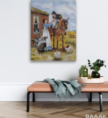 تصویر تابلو نقاشی رنگ روغن مزرعه Farm oil color painting