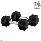 تصویر دمبل شش‌ ضلعی رکورد 10 کیلوگرم Record Hexagonal Dumbbell 10 kg