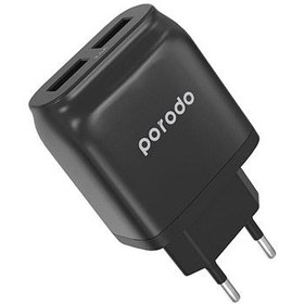 تصویر شارژر دیواری پرودو مدل PD-0203MEU به همراه کابل تبدیل Micro USB Porodo PD-0203MEU Wall Charger Aito-ID Micro USB Cable