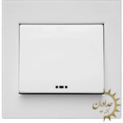 تصویر کلید و پریز آسیا الکتریک مدل الماس رنگ سفید 