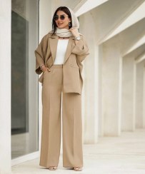 تصویر کت و شلوار زنانه تک دکمه کد 7131 رنگ سیاه 