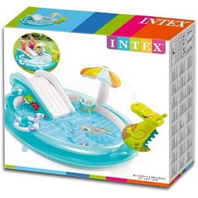 تصویر استخر بادی سرسره دار اینتکس مدل دایناسور intex 57165