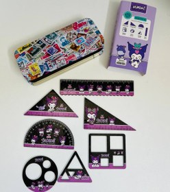 تصویر ست تحریر(خط کش،نقاله) کرومی 