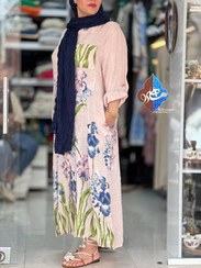 تصویر پیراهن لینن ایتالیایی اورجینال تمام دکمه طرح باربی 