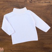 تصویر لباس بلوز نوزاد و کودک یقه 3 سانت نخی سفید Baby White Shirt 