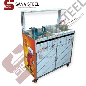 تصویر فر چیپس سرخکن دو لگن با کابین S1202