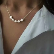 تصویر گردنبند مروارید پرورشی نقره 