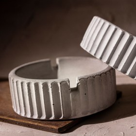 تصویر زیرسیگاری بتنی شیار 