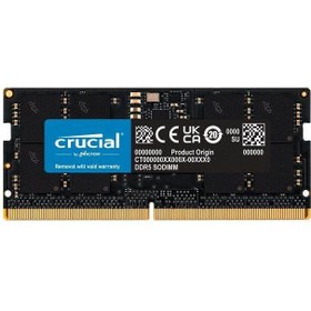 تصویر رم لپ تاپ DDR5 تک کاناله 4800 مگاهرتز CL40 کروشیال مدل CT8 ظرفیت 8 گیگابایت 