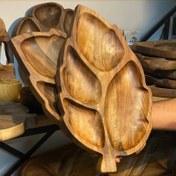 تصویر ظروف چوبی برگ چهار خانه 