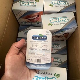 تصویر نخ دندان تویست 50متری TWIST نعناع کلاسیک MINT مجموعه کارتنی 240 عددی 