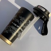 تصویر تراول ماگ استیل گلدار - مشکی A cup of coffee