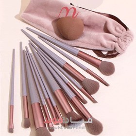 تصویر ست براش 13 عددی شین و اسپانج SHEIN 13pcs Makeup Brush Set+1SPONG