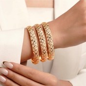 تصویر النگو طرح طلا با آبکاری طلا - سایز 