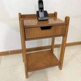 تصویر میز تلفن مـَه چوب عسلی 