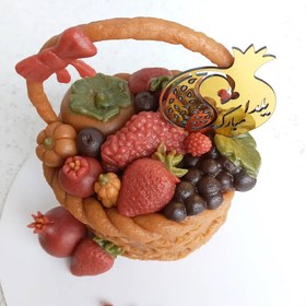 تصویر کیک لواشکی سبد میوه یلدایی 