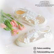 تصویر کتونی توری عروس لژ کوتاه | کد 0901 