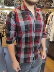 تصویر پیراهن پشمی مردانه اورجینال POLO رنگبندی متنوع مدل چهارخانه - آبی / لارج L راهنمای سایزبندی در قسمت توضیحات