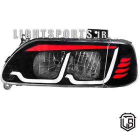 تصویر چراغ جلو اسپرت پراید ۱۳۱ طرح I8 قرمز 