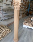 تصویر ستون گرد چوبی با سرستون و پایه ستون S751 