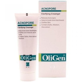 تصویر کرم شفاف‌کننده‌پوست الی‌ژن مدل Acnopore حجم50میل Oligen Acnopore Clarifying Creamgel 50 ml