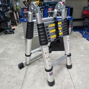 تصویر نردبان تلسکوپی دو طرفه صنعتی باس مدل BS-ladder2w سایز ۲.۵ متر 