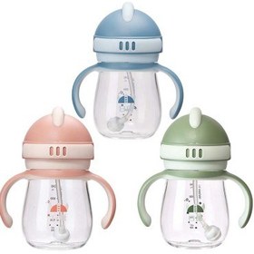 تصویر لیوان آبمیوه خوری نی دار رووکو ۲۴۰ میل ضد چکه 