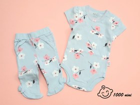 تصویر لباس زیر دکمه دار (بادی) آستین کوتاه نوزاد دخترانه طرح لاولی نیلی Nili Lovely Nili Lovely Baby Girl Short Sleeve Bodysuit