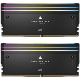 تصویر رم دسکتاپ کورسیر DDR5 دو کاناله 7000 مگاهرتز CL36 مدل DOMINATOR TITANIUM RGB ظرفیت 48 گیگابایت CORSAIR DOMINATOR TITANIUM RGB DDR5 7000MHZ CL36 48GB Desktop RAM