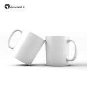 تصویر ماگ سرامیکی زیبا کد 230 با دسته رنگی 