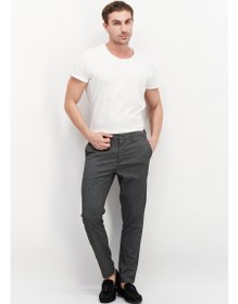 تصویر شلوار مردانه کاروت فیت با بافت باقد مستقیم، مشکی برند selected Men Carrot Fit Textured Straight Leg Pants, Black