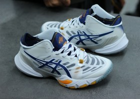 تصویر کفش والیبال اسیکس متارایز سفید Asics Sky Metarise wht blue 