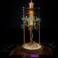 تصویر آباژور درخت زندگی فیروزه بر بستر کوارتز 