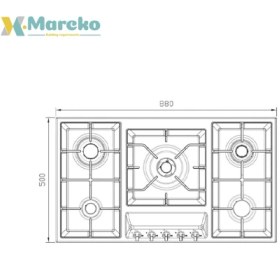 تصویر اجاق گاز صفحه ای استیل البرز مدل S-5910 ایتالیایی 