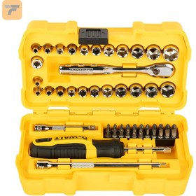 تصویر مجموعه 50 عددی آچار جغجغه دیوالت مدل DWMT81610 50 Piece Metric Imperial 1/4 Socket Set