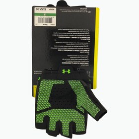 تصویر دستکش بدنسازی آندر آرمور مدل Under Armour Women's Training Gloves | مشکی سبز 