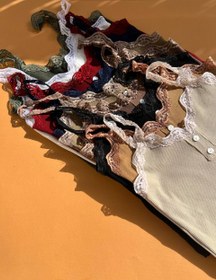 تصویر ست تاپ شرتک گیپوری رنگی 