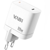 تصویر کلگی شارژر ۲۵ وات وابی (VABI) مدل H52 – شارژ سریع و ایمن VABI H52 25W PD Wall Charger – Fast & Safe Charging