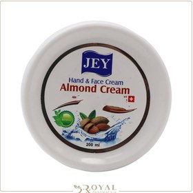 تصویر کرم مرطوب کننده کاسه ای بادام جی 200 میلی لیتر Jey Almond Hand And Face Cream 200ml