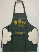 تصویر پیشبند ضدآب فومی حوله دار طرح آشپزخانه سبز 